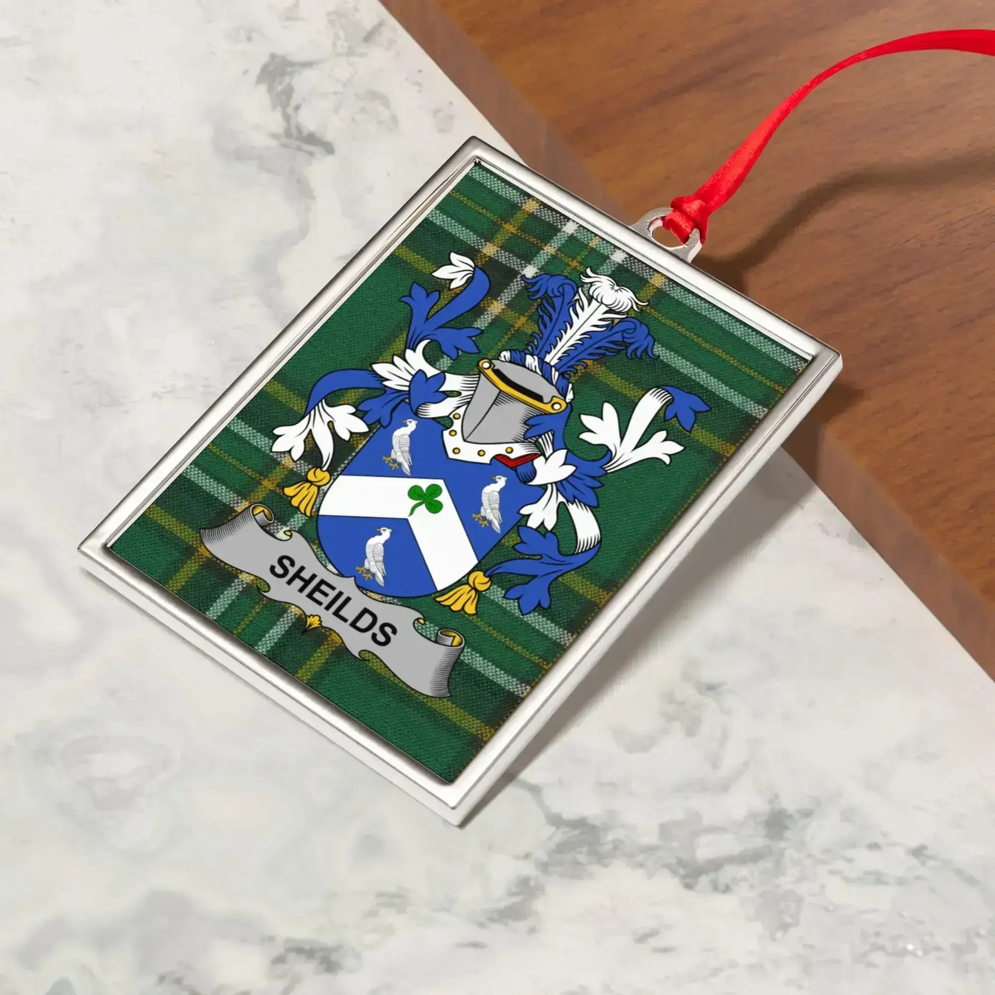 Family Crest Plaid Pattern Sheilds Rectangular Product
