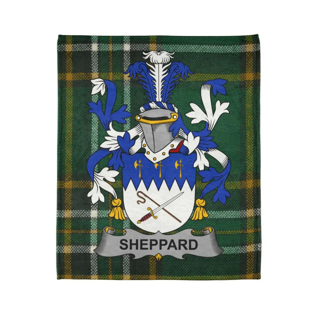Sheppard Coat of Arms Tartan Fleece Blanket