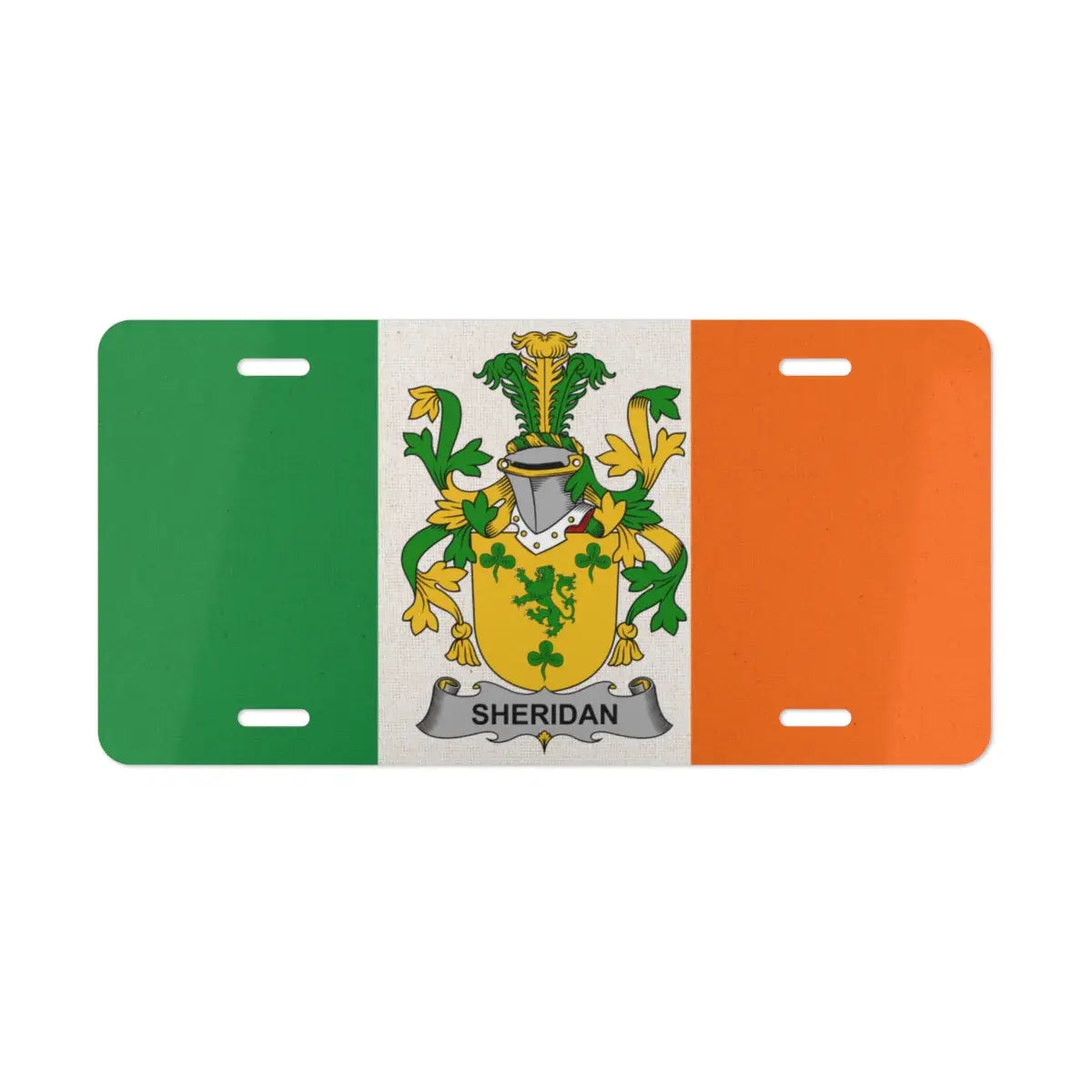 Sheridan Coat of Arms Flag License Plate  product