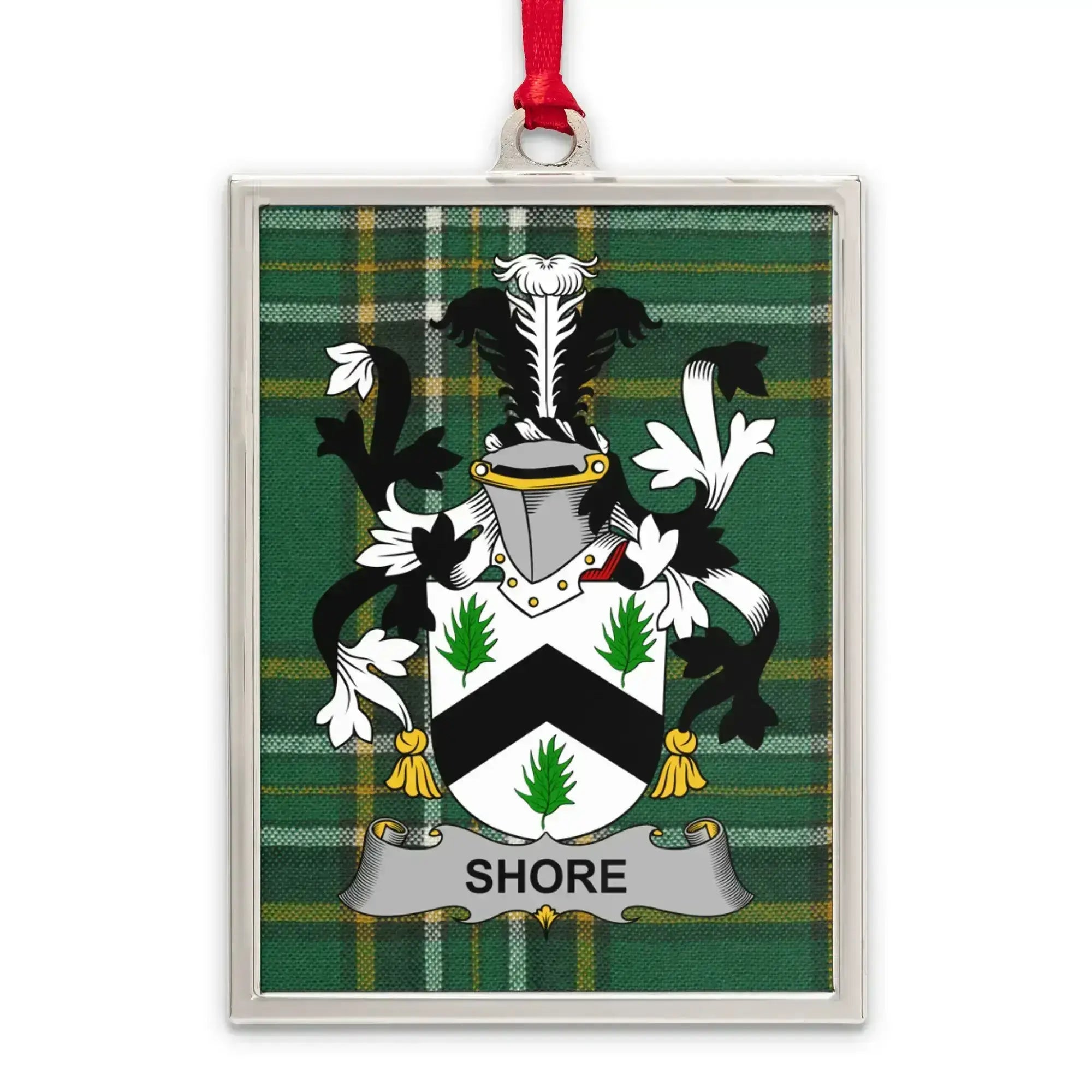 Shore Family Crest Plaid Ornament product