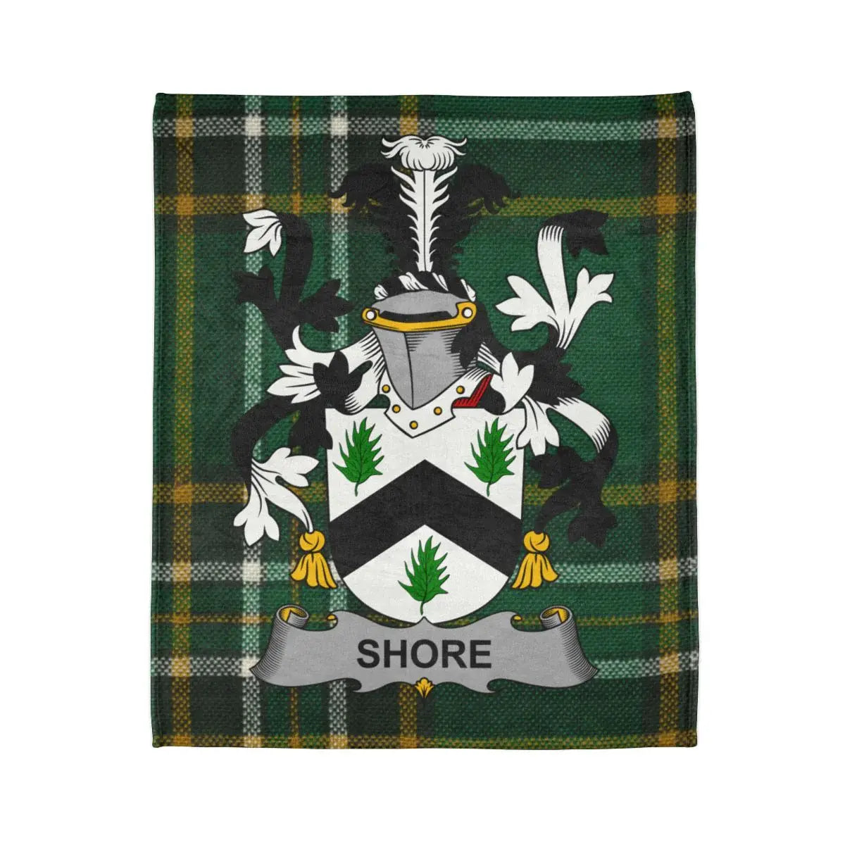 Shore Family Crest Heritage Plaid Blanket Design