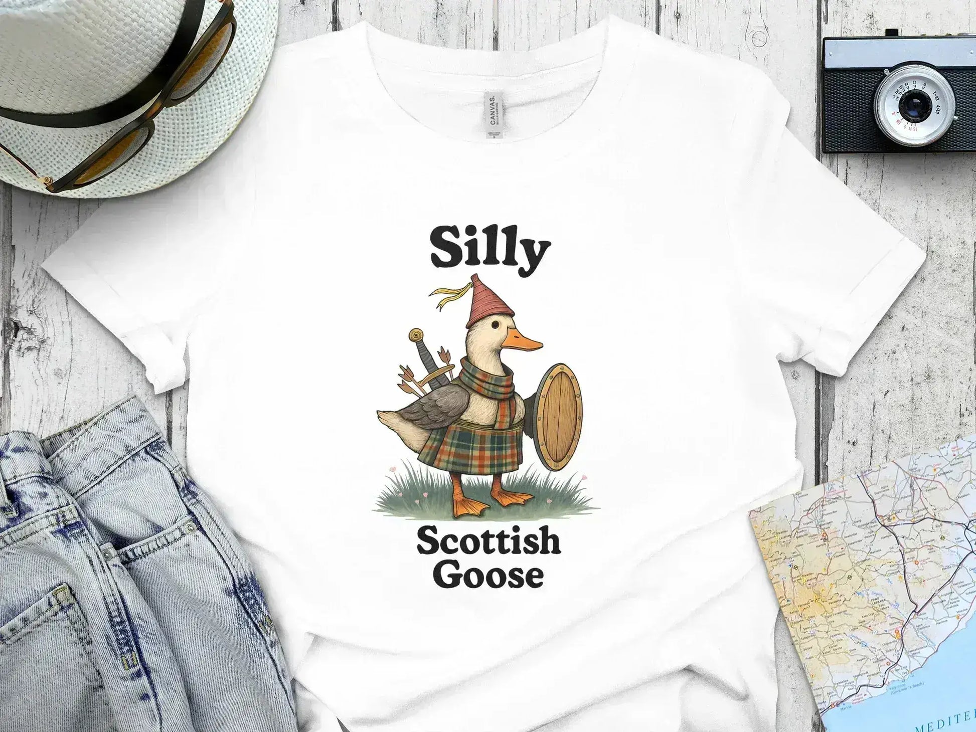 Silly Scottish Goose Graphic Tee Unique Novelty product