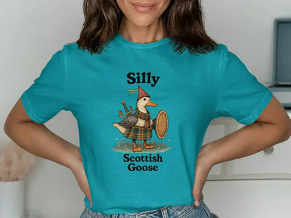 Silly Goose with Scottish Attire Graphic T-Shirt product