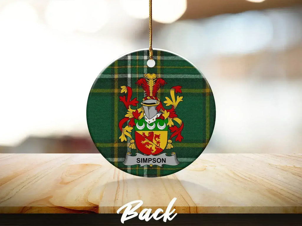 Custom Family Crest Round Christmas Ornament product