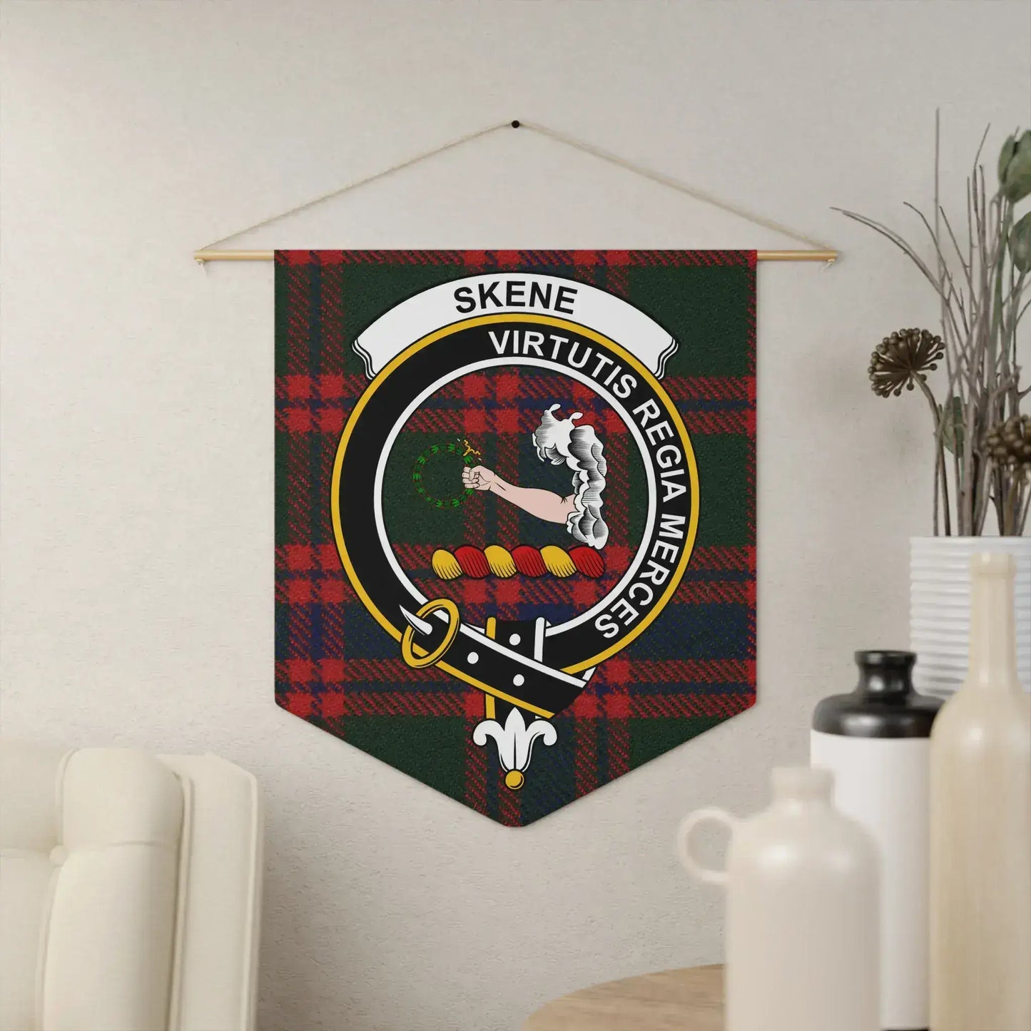Custom Scottish Clan Crest Tartan Wall Hanging product