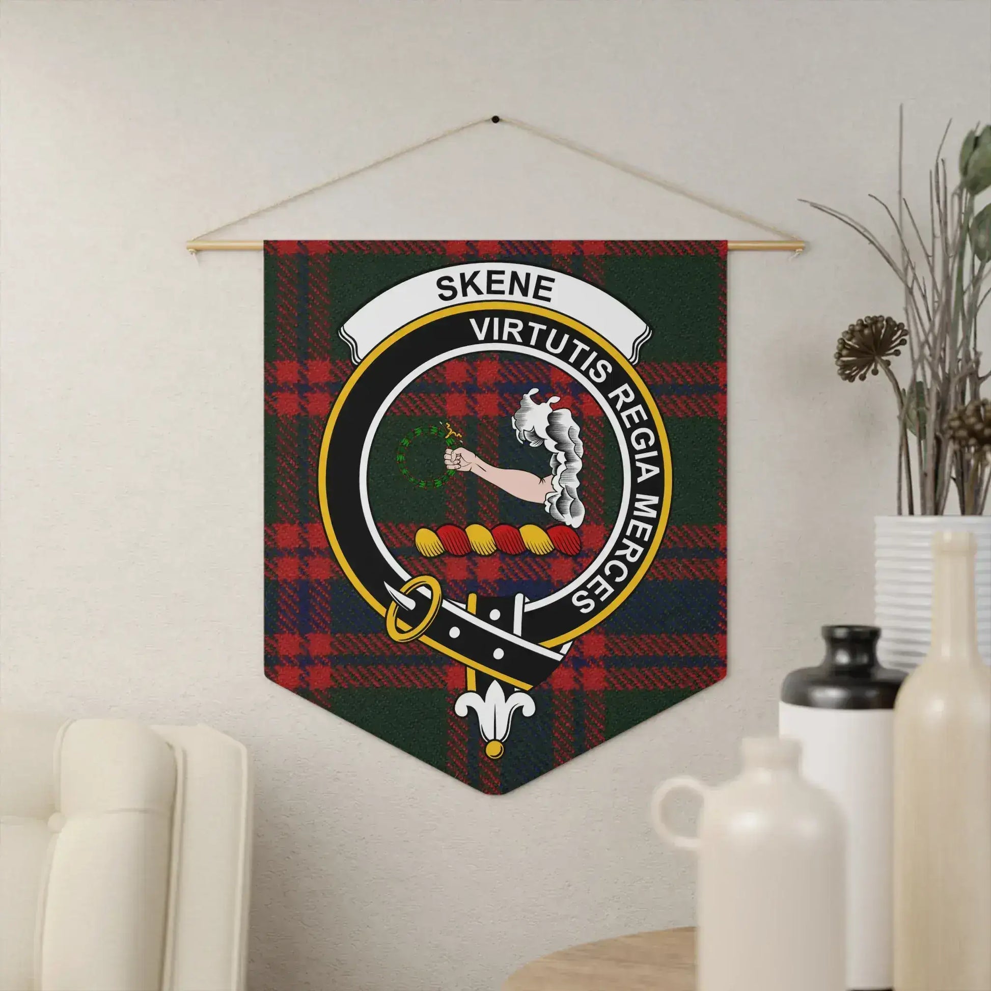 Custom Scottish Clan Crest Tartan Wall Hanging product