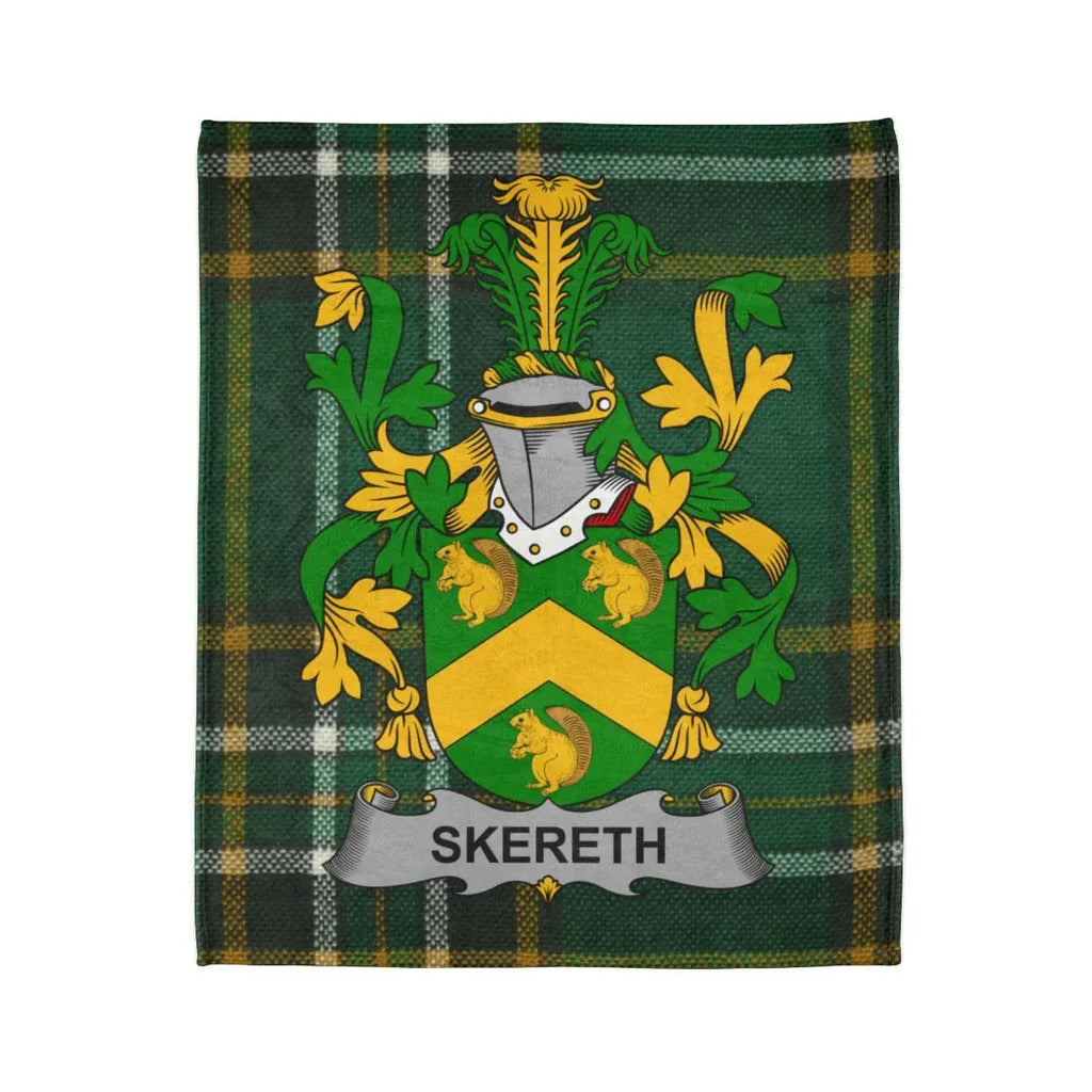 Personalized Family Crest Skereth Shield Green Blanket