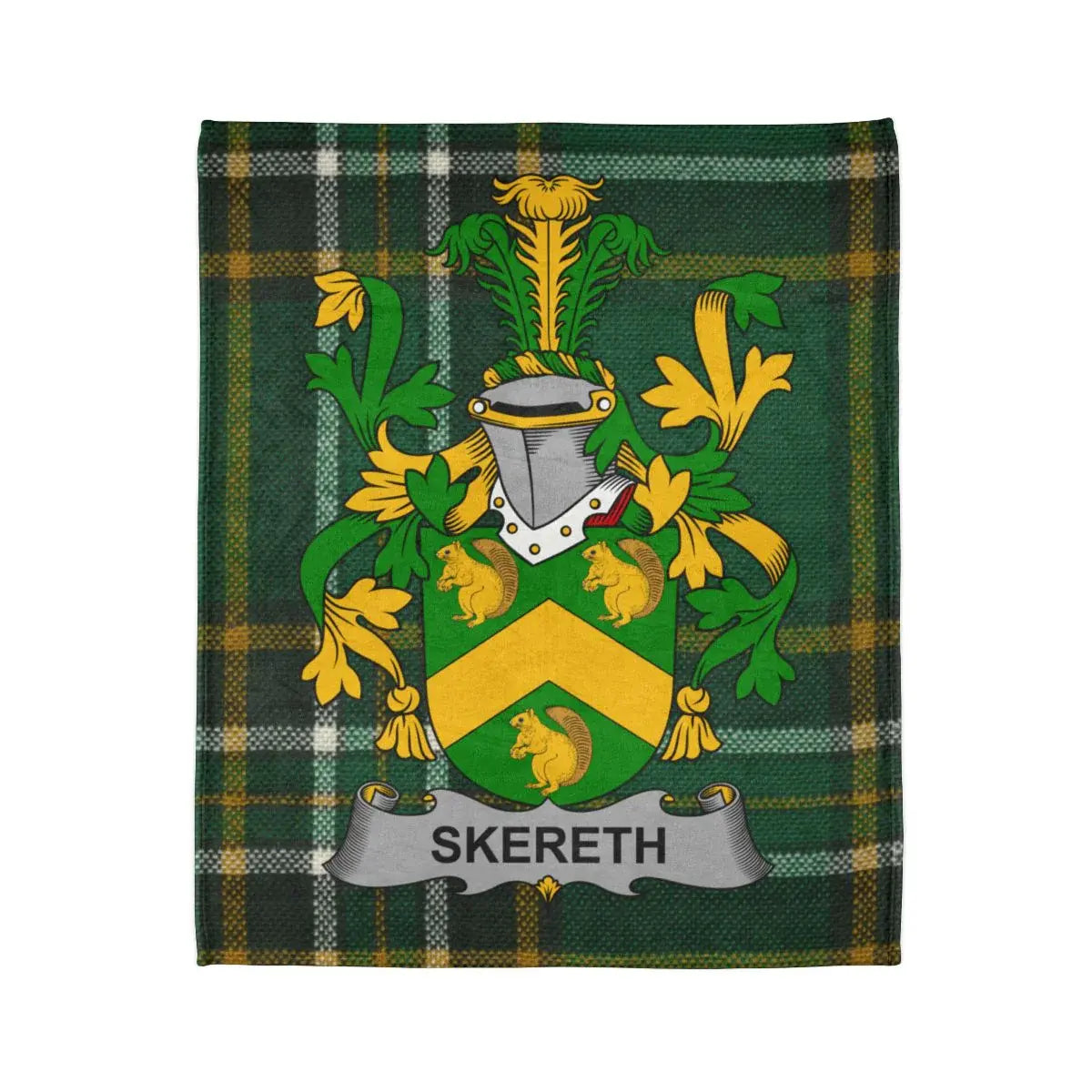 Personalized Family Crest Skereth Shield Green Blanket