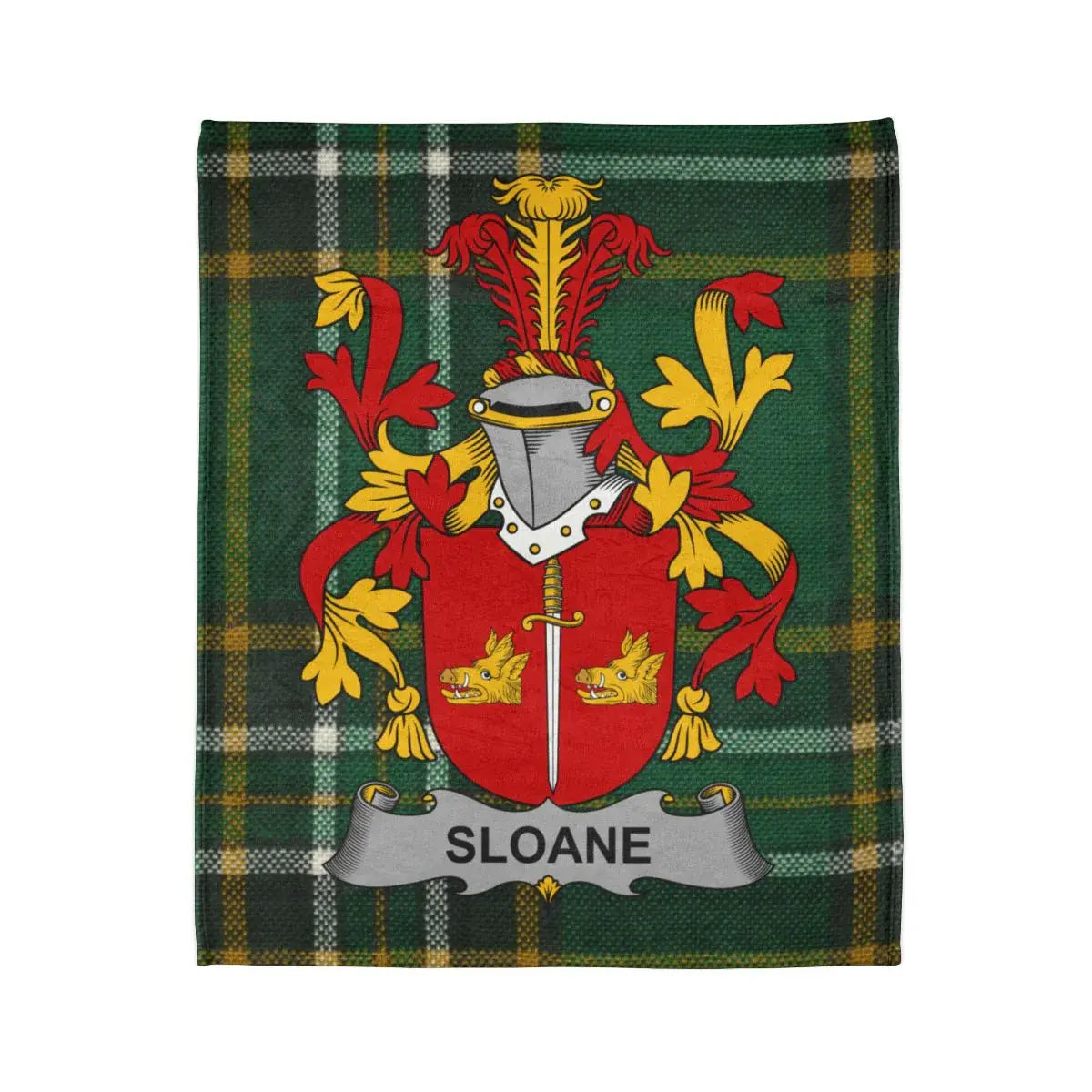 Sloane Family Crest Plaid Design Throw Blanket Product