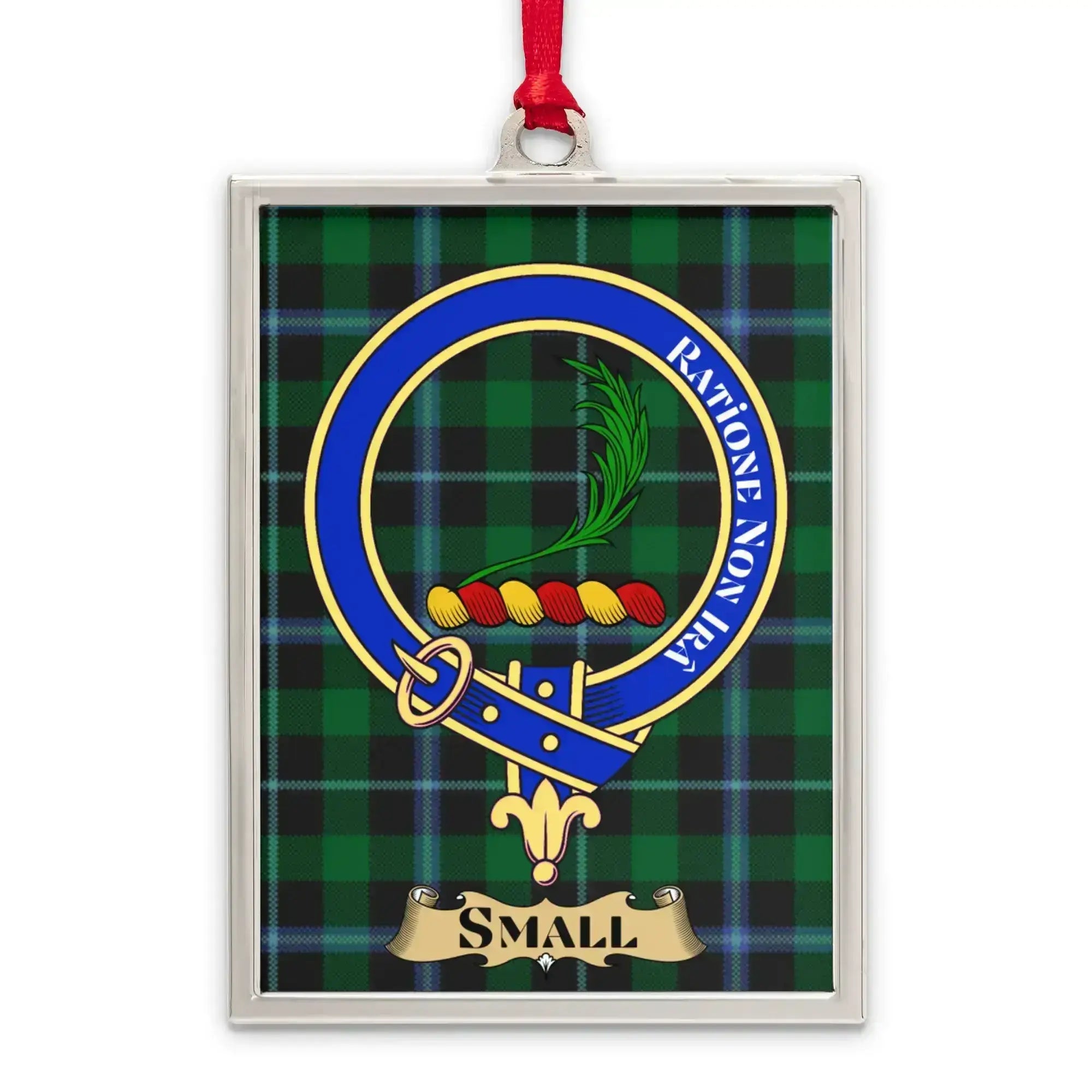 Rampant Green and Blue Family Crest Ornament product