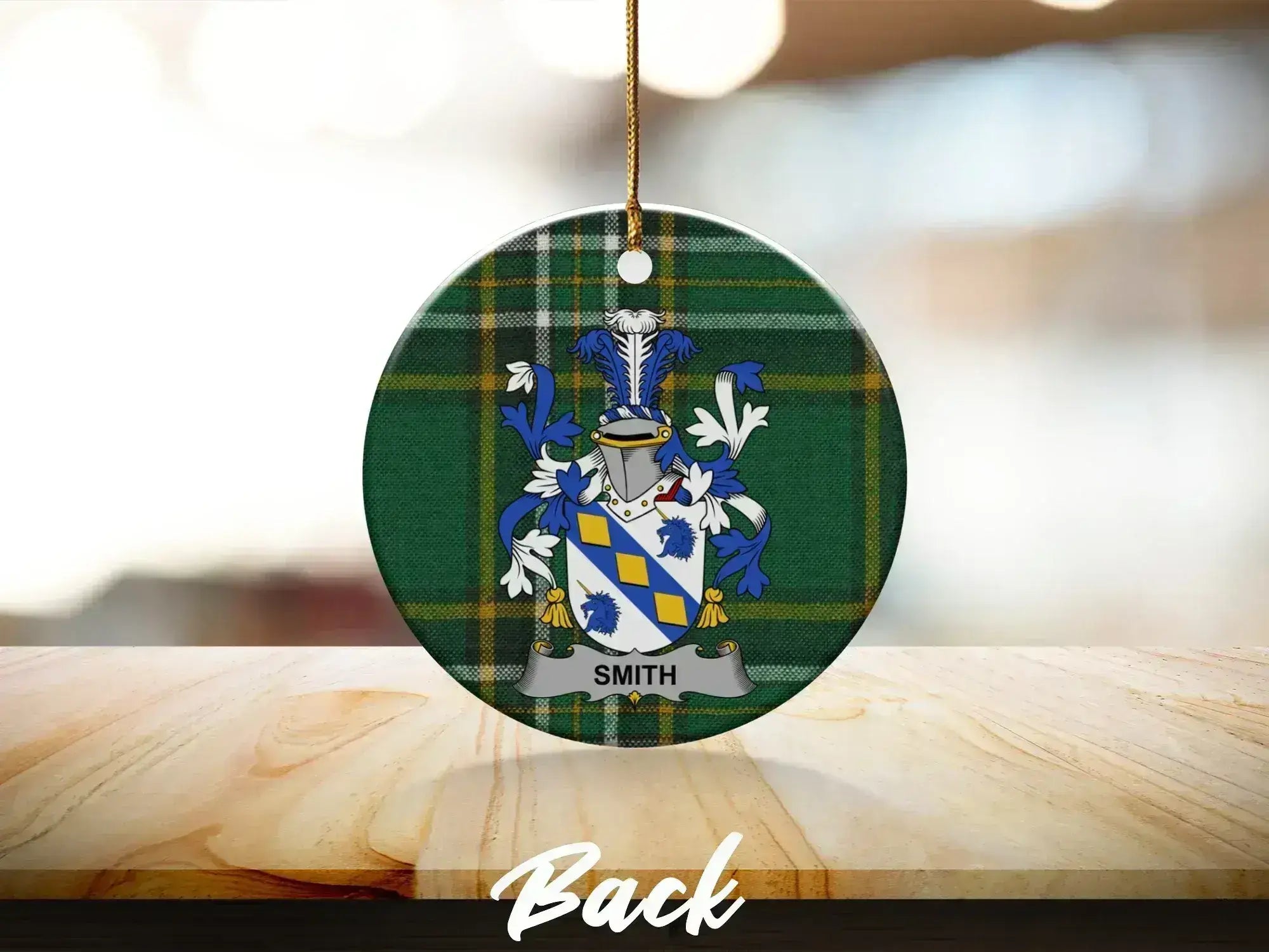 Smith Tartan Custom Round Christmas Ornament