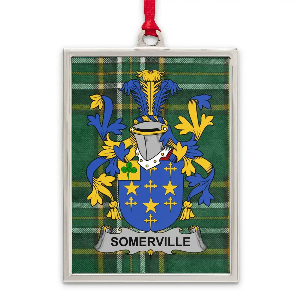 Somerville Family Crest Plaid Green Ornament product
