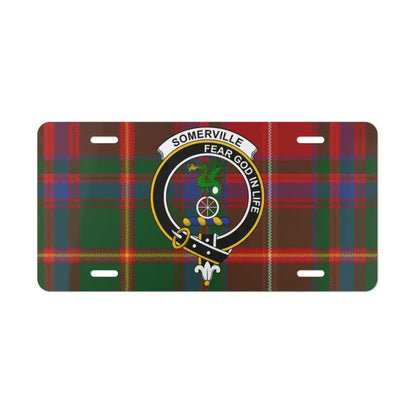 Somerville Fear God in Life Tartan License Plate product type