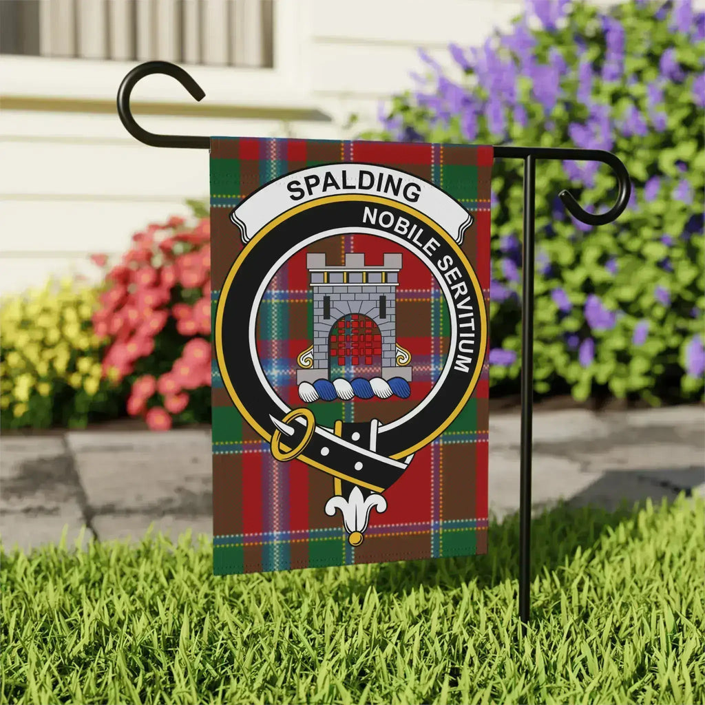 Spalding nobile servitium clan crest garden flag — 24.5x32 inch outdoor display