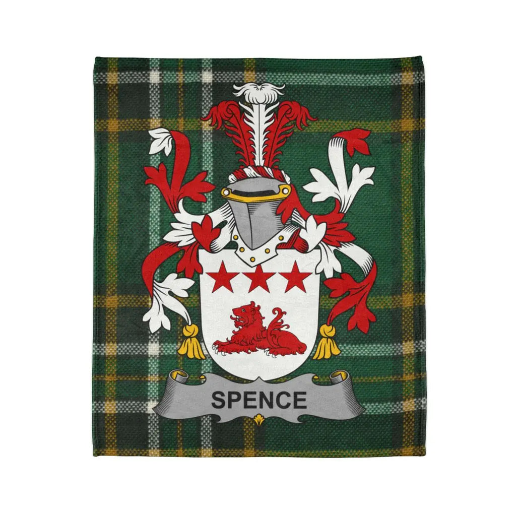 Spence Family Crest Scottish Tartan Fleece Blanket