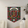Clan Spens si deus quis contra crest wall hanging — 18x21 inch polyester twill with wooden dowel
