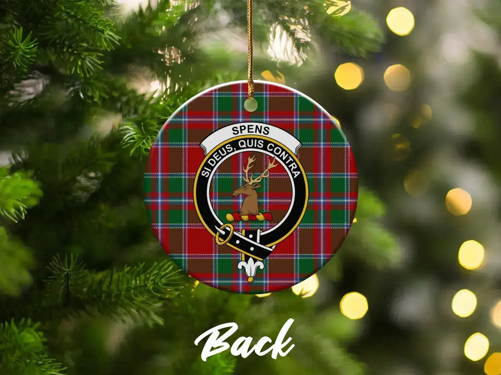 Clan Spens clan crest Christmas tree ornament — festive holiday display