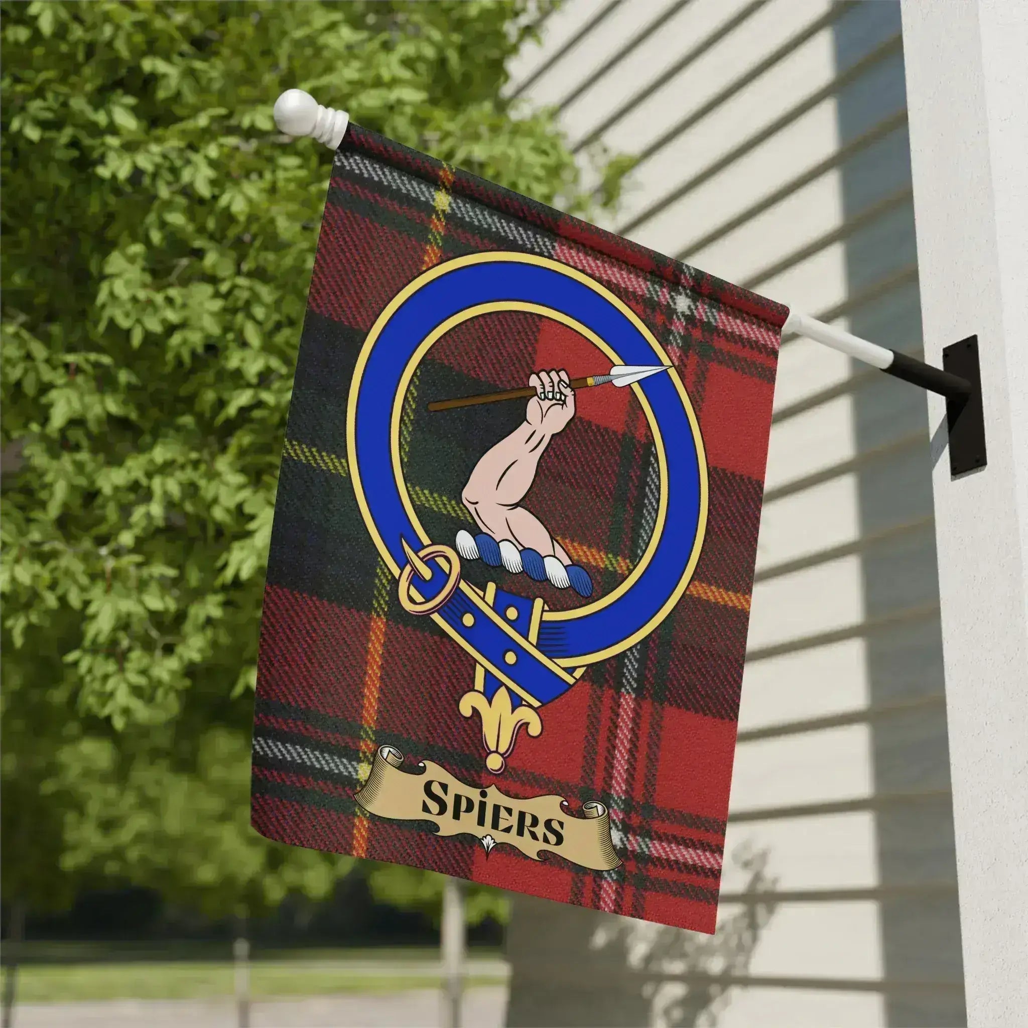 Spiers Family Crest Plaid Pattern Flag product
