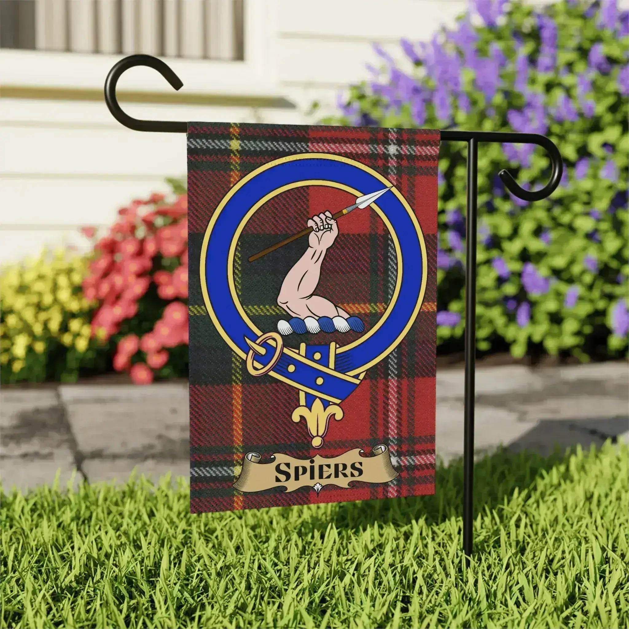 Spiers Family Crest Plaid Garden Flag product