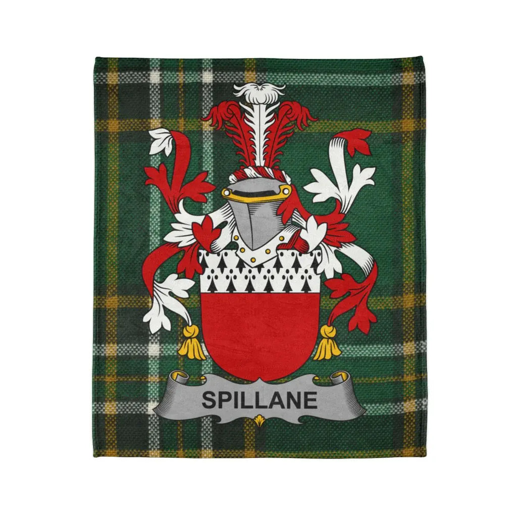 Spillane Family Crest Plaid Blanket Heritage Decor