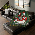St. John Family Crest Tartain Design Throw Blanket