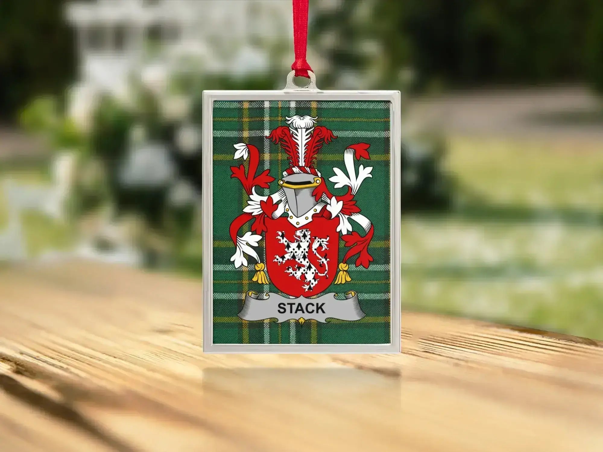 Personalized Family Crest with Tartan Ornament product