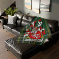 Custom Stack Family Crest Green Plaid Blanket Throw