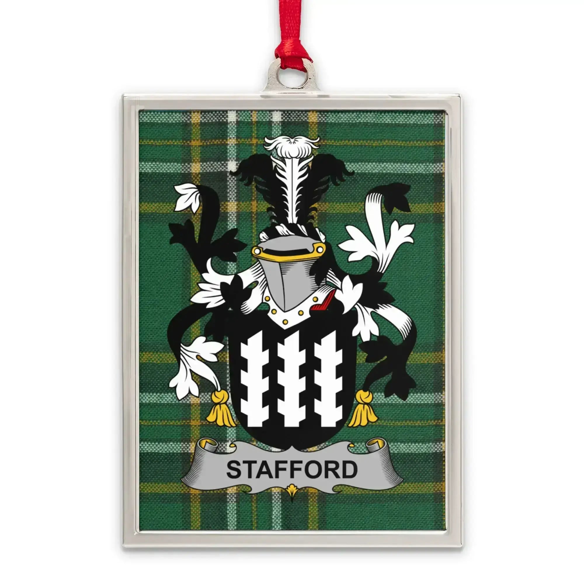 Stafford Family Crest Plaid Background Product