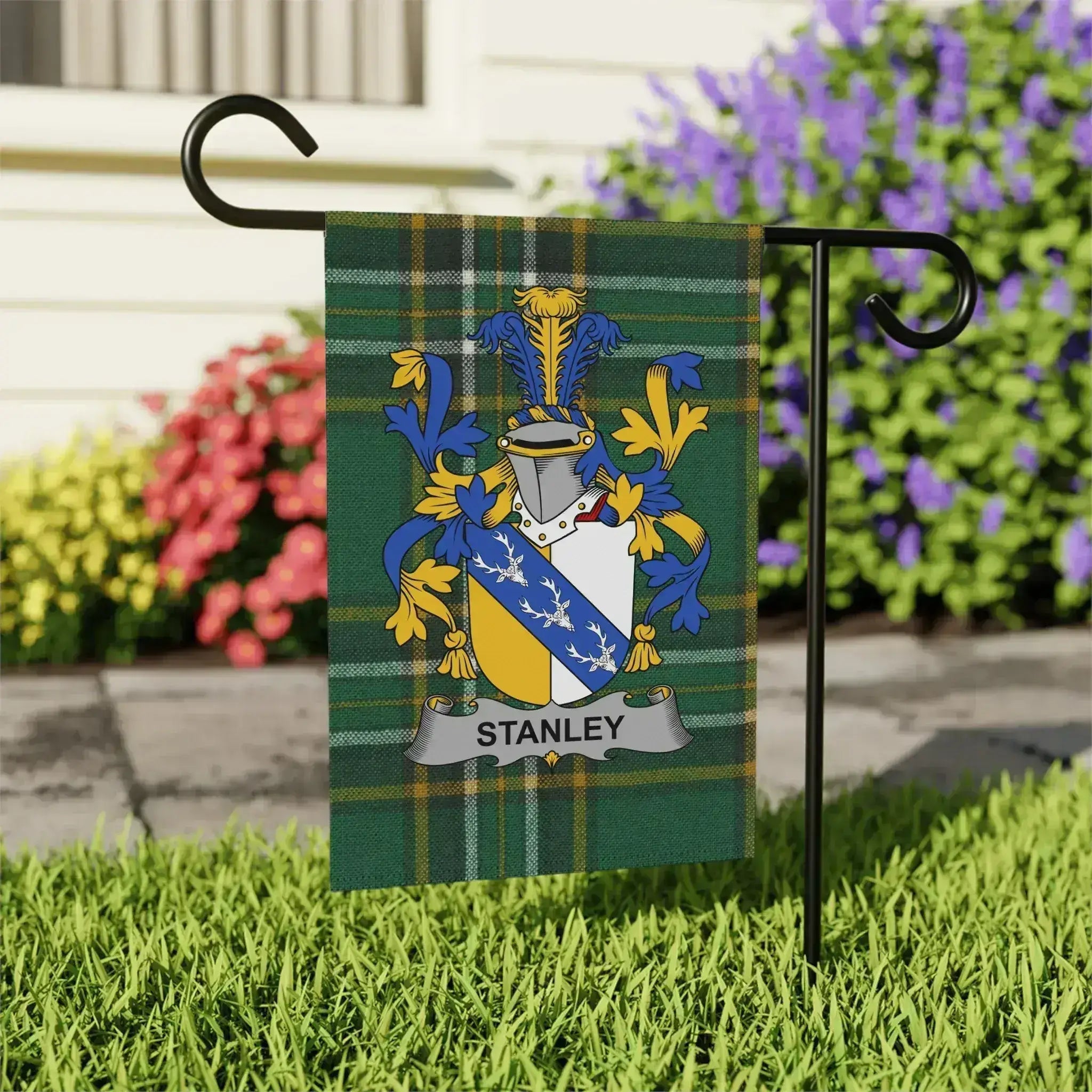 Stanley Crest Plaid Garden Flag Outdoor