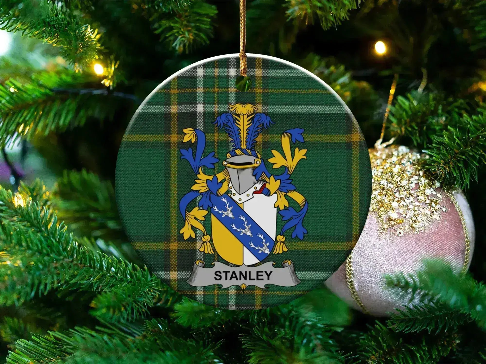 Custom Family Crest Christmas Ornament