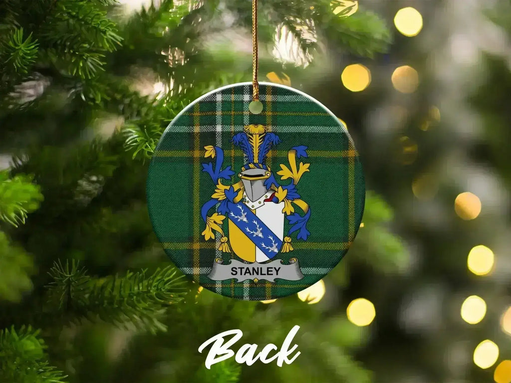 Stanley Surname Irish Coat Of Arms Ceramic Ornament