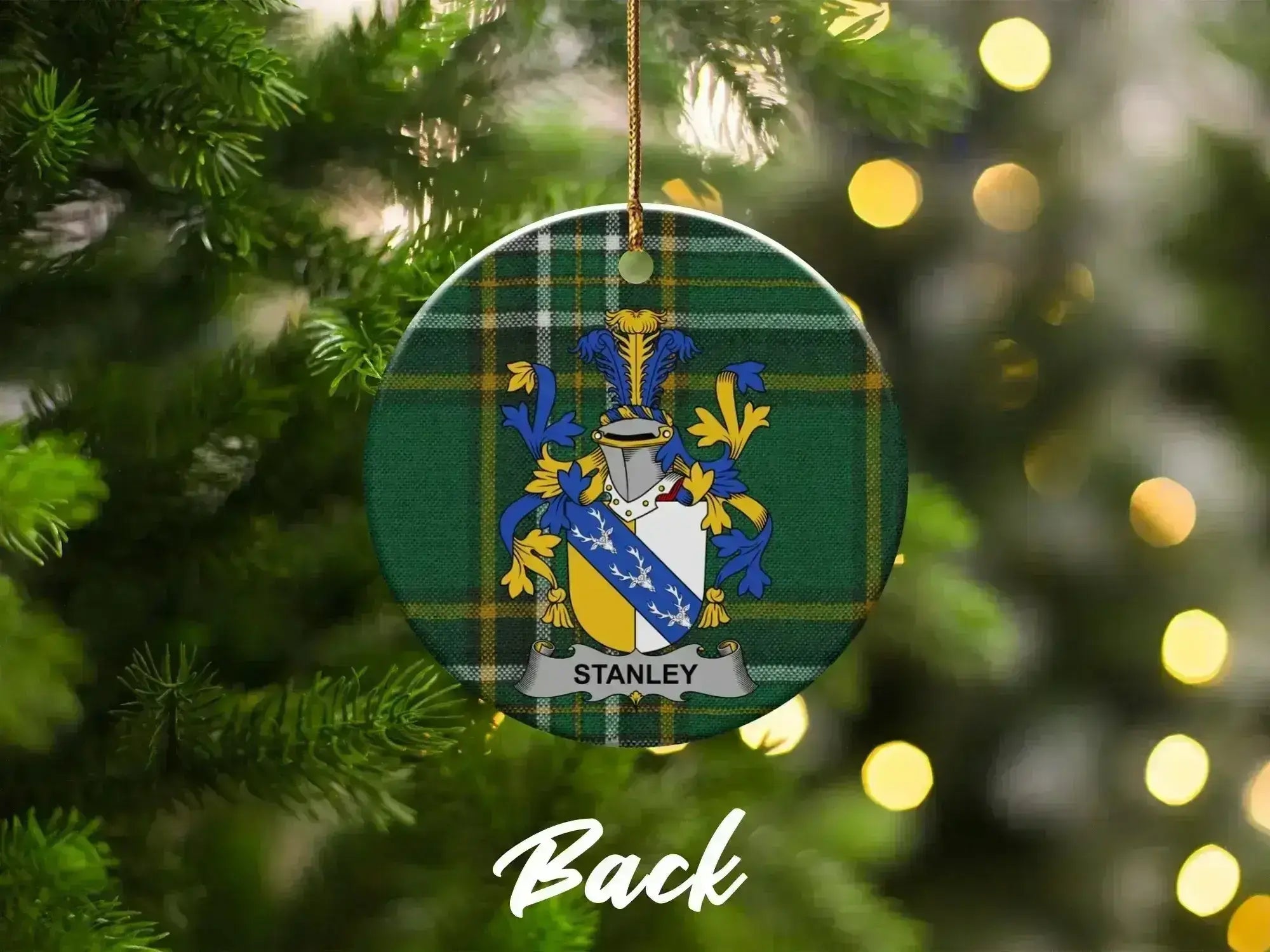 Stanley Surname Irish Coat Of Arms Ceramic Ornament