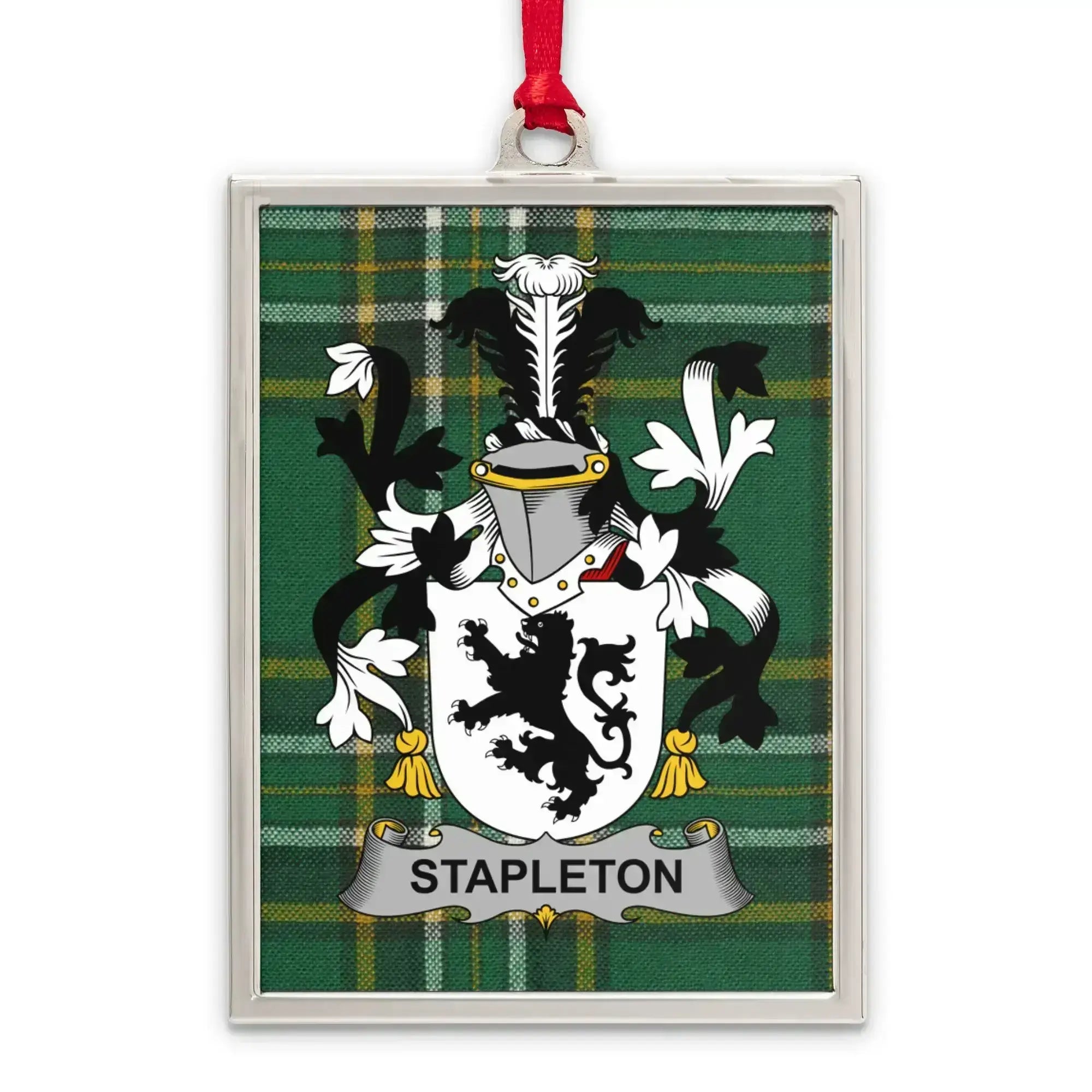 Stapleton Crest Green Plaid Background Ornament product