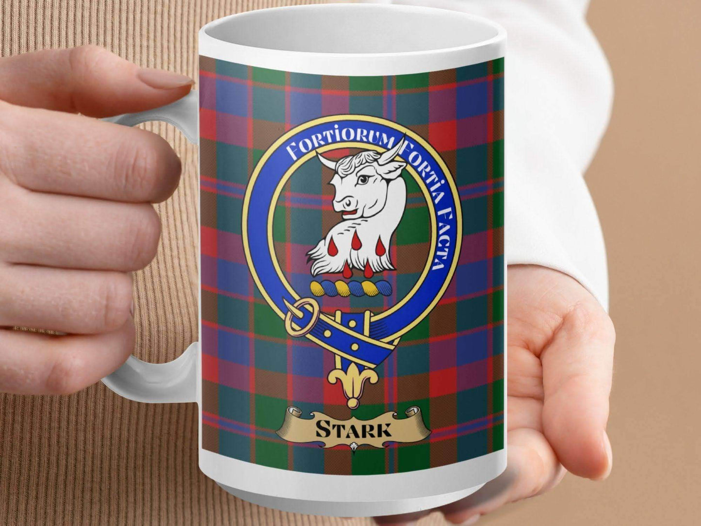 Fortiorum Fortia Facta Stark Clan Crest Mug product