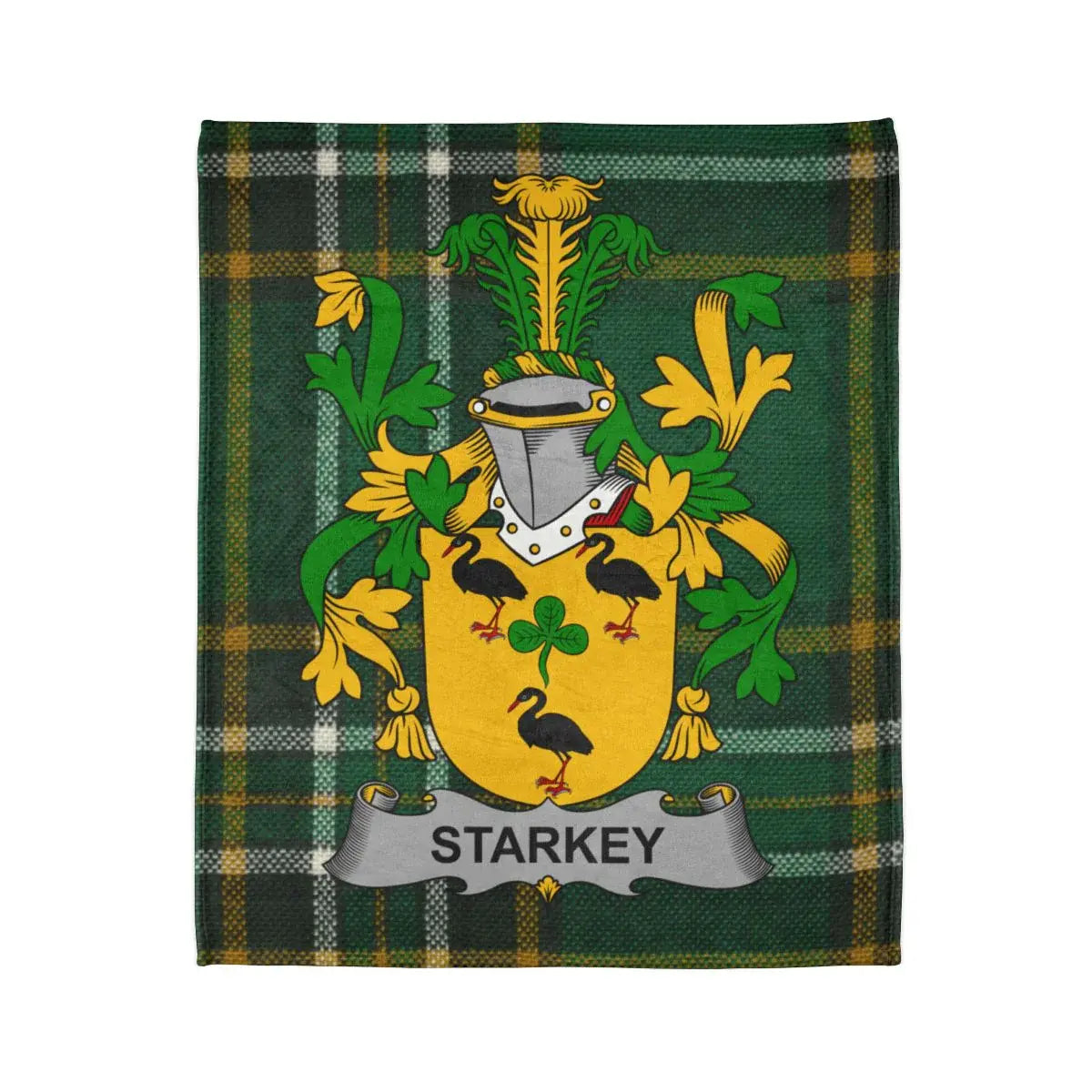 Starkey Family Crest Plaid Green and Yellow Blanket