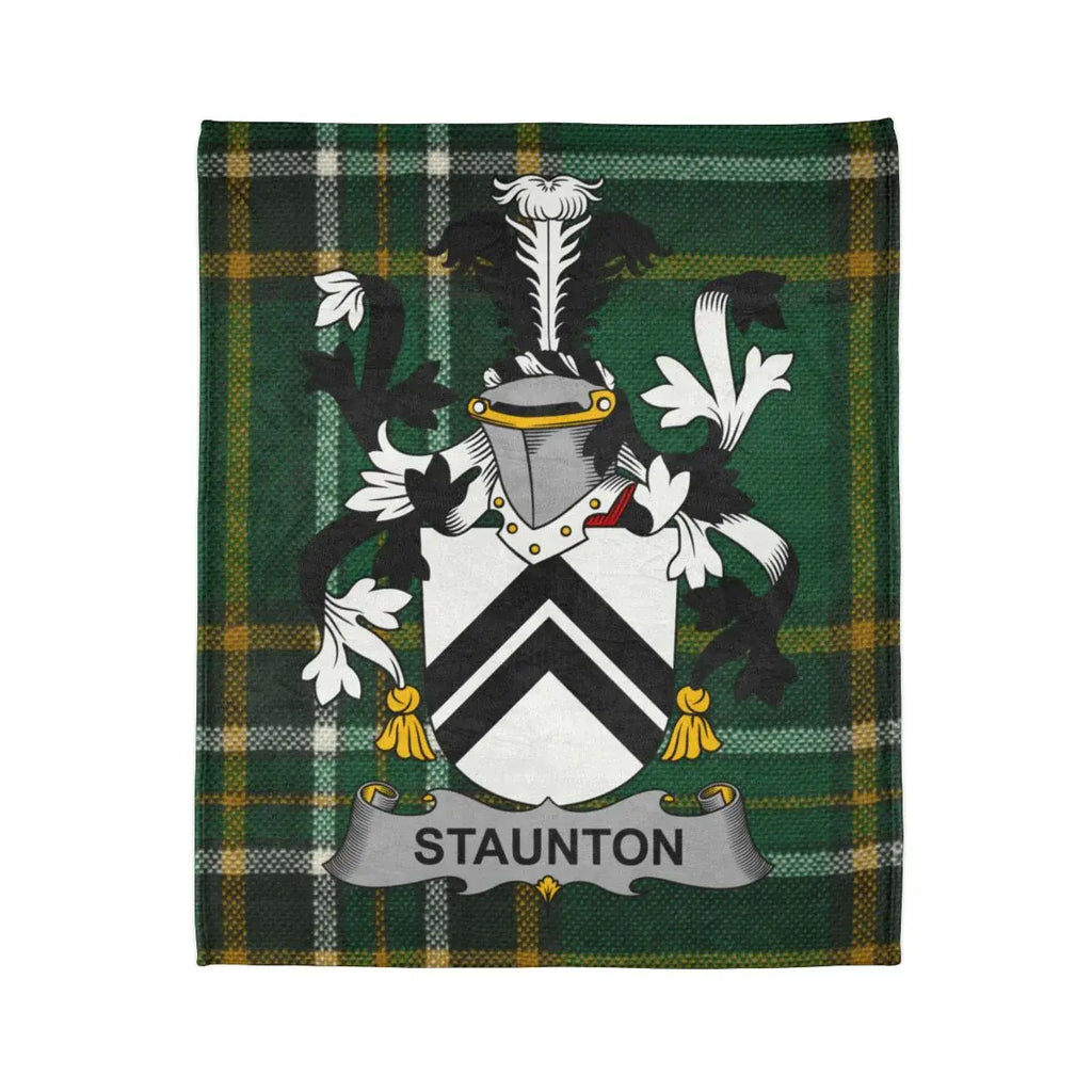 Staunton Family Crest Tartan Plaid Blanket