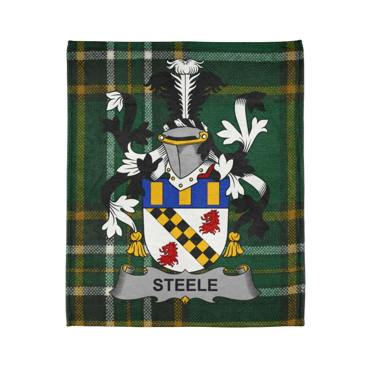 Steele Family Coat of Arms Tartan Blanket