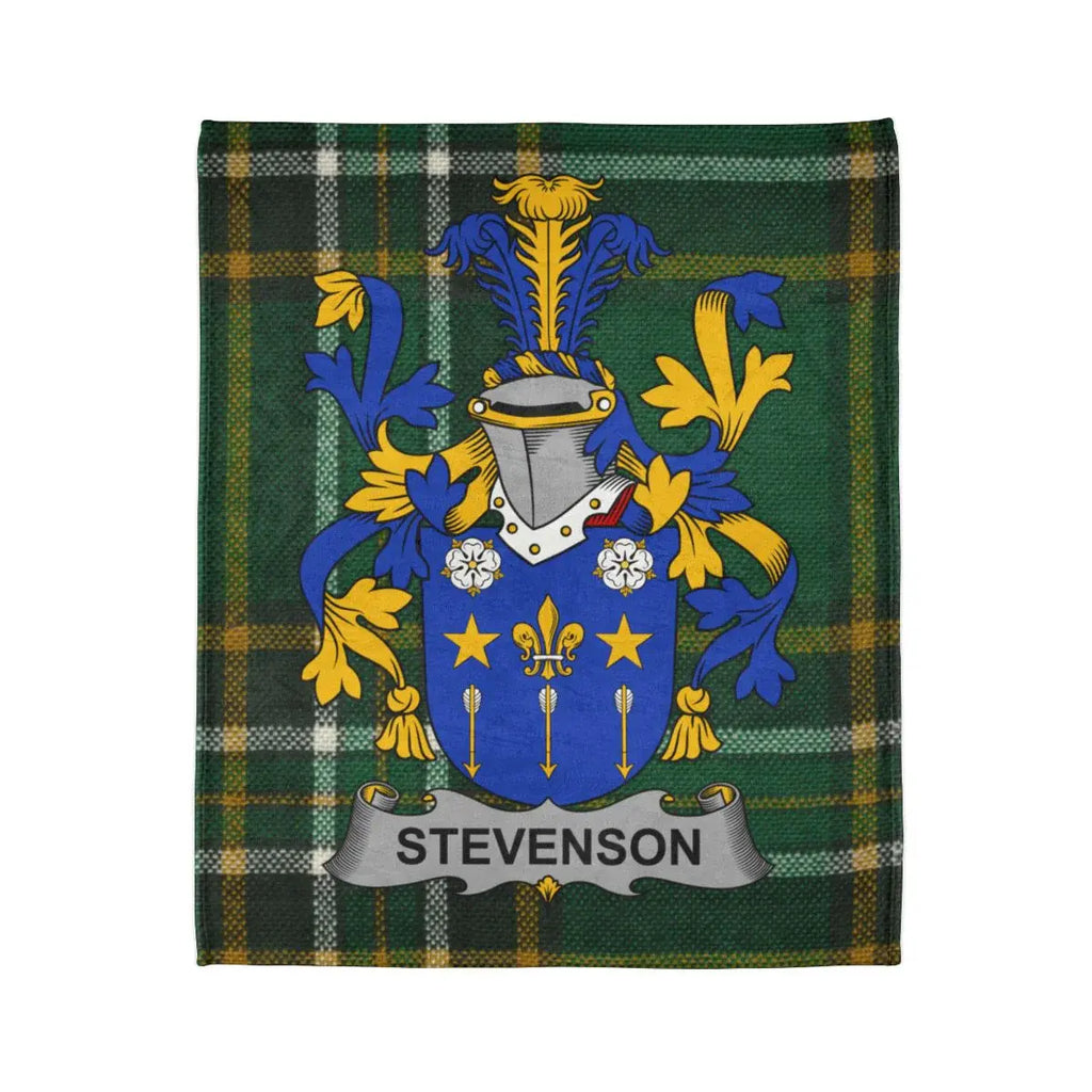 Stevenson Family Crest Tartan Fleece Blanket