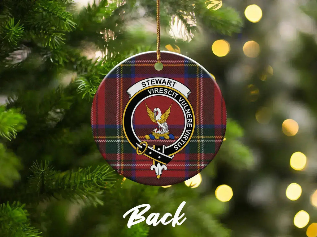 Clan Stewart virescit vulnere virtus clan crest ornament — tartan design