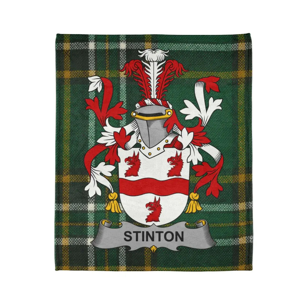 Stinton Family Crest Tartan Background Blanket