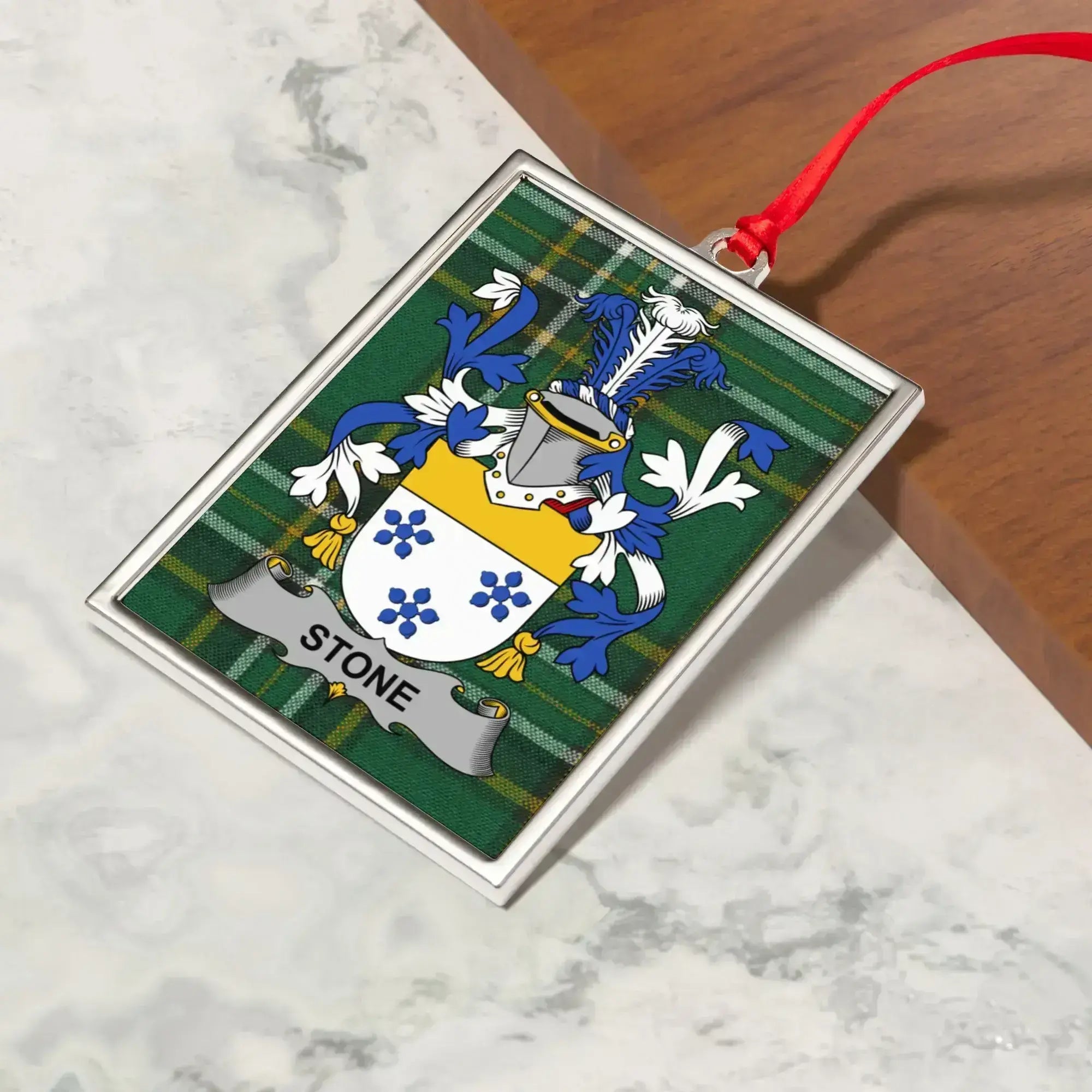 Family Crest Design Ornament with Stone Product Type