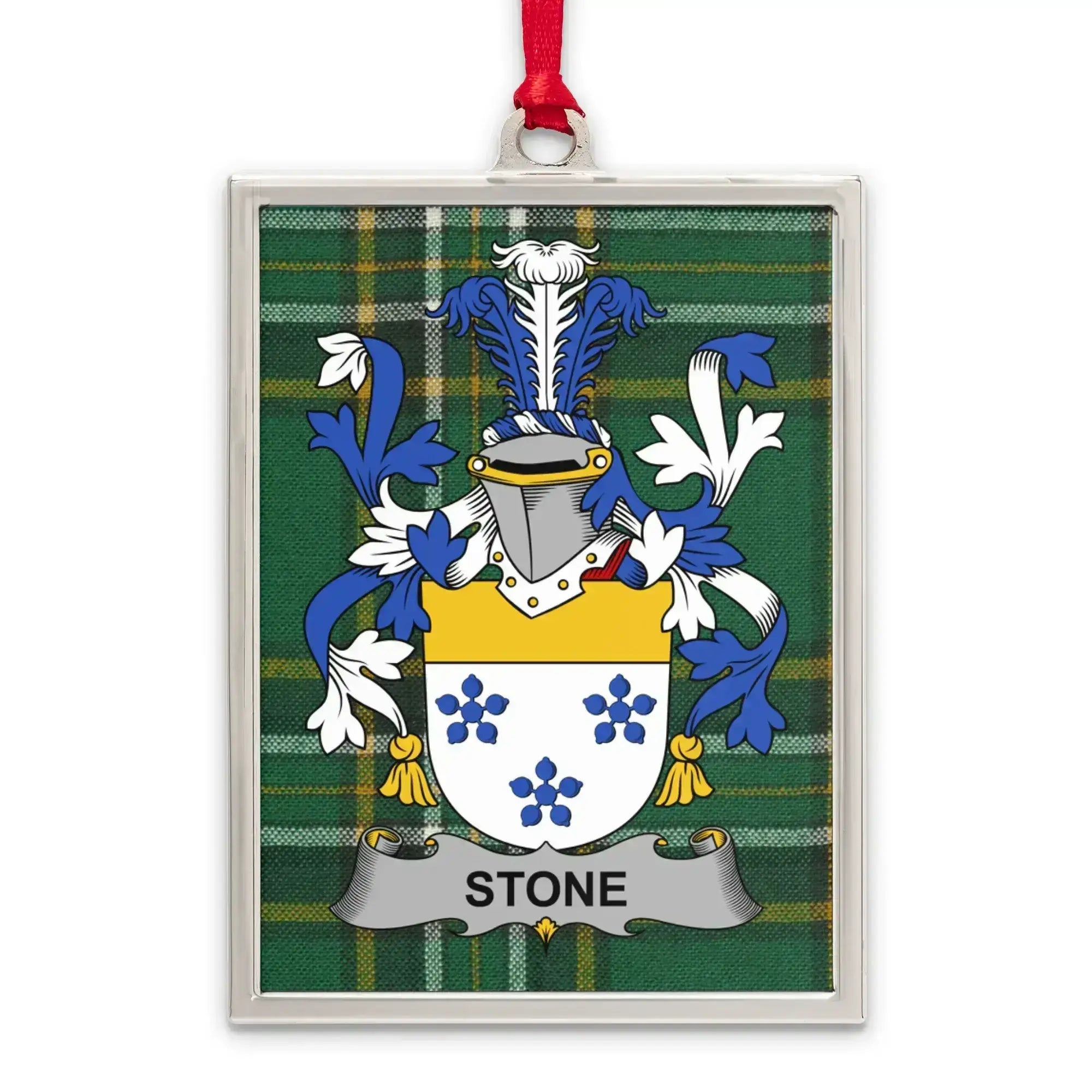 Stone Family Crest Tartan Background Hanging product