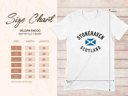 Stonehaven Scotland T-Shirt Size Chart product