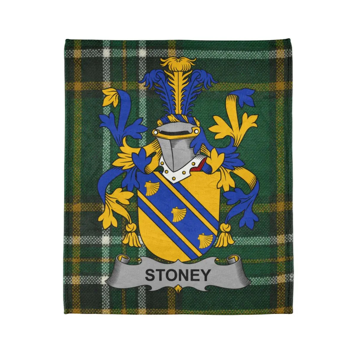 Stoney Family Crest Tartan Plaid Blanket Design