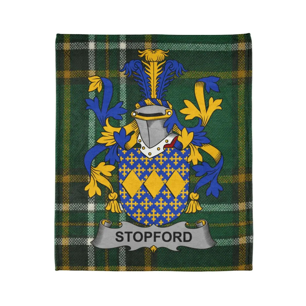 Stopford Family Crest Tartan Plaid Blanket
