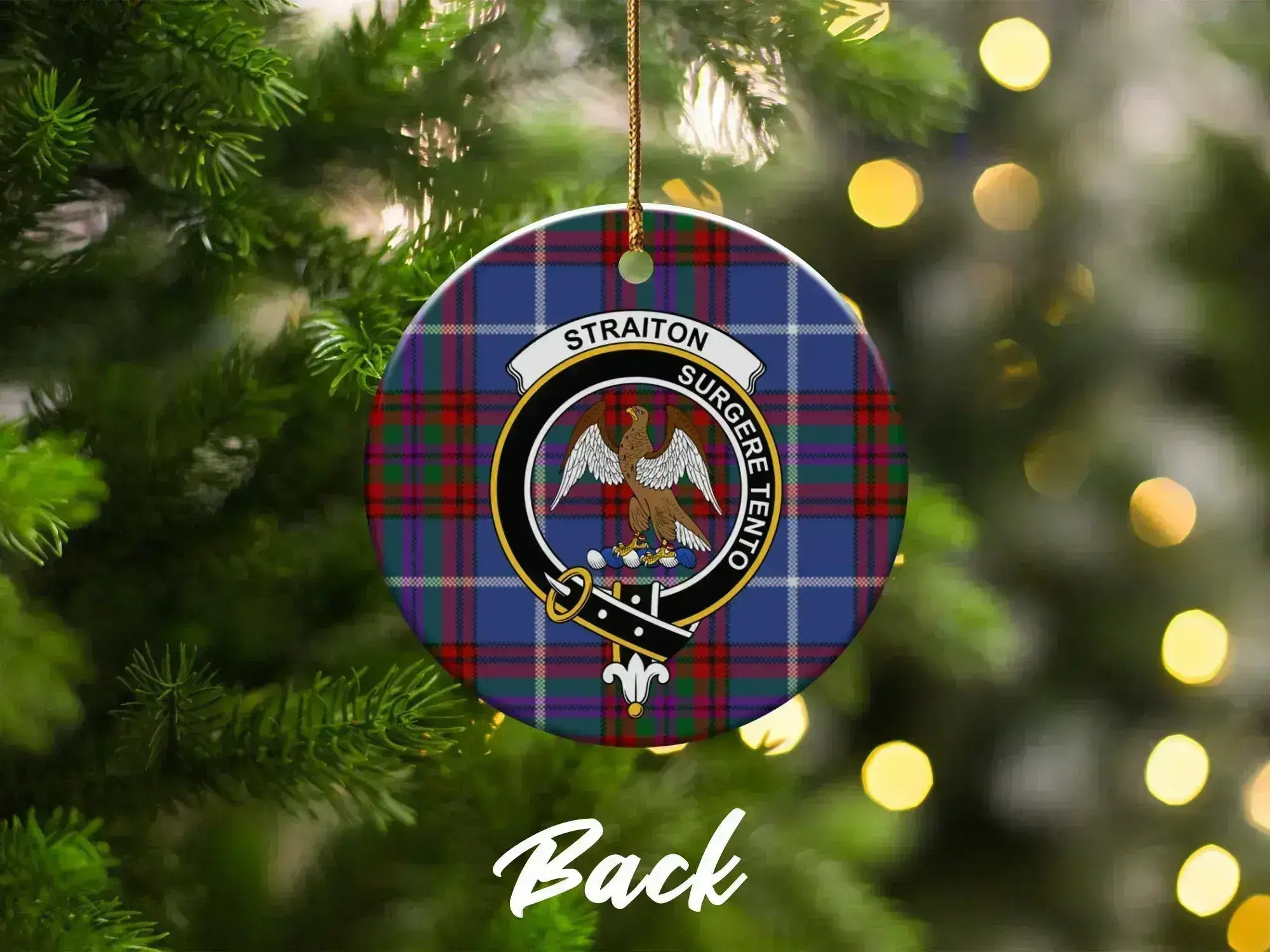 Custom Stratton Plaid Christmas Ornament product type