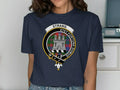 Strang stet fortuna domus graphic tee — navy blue, front view