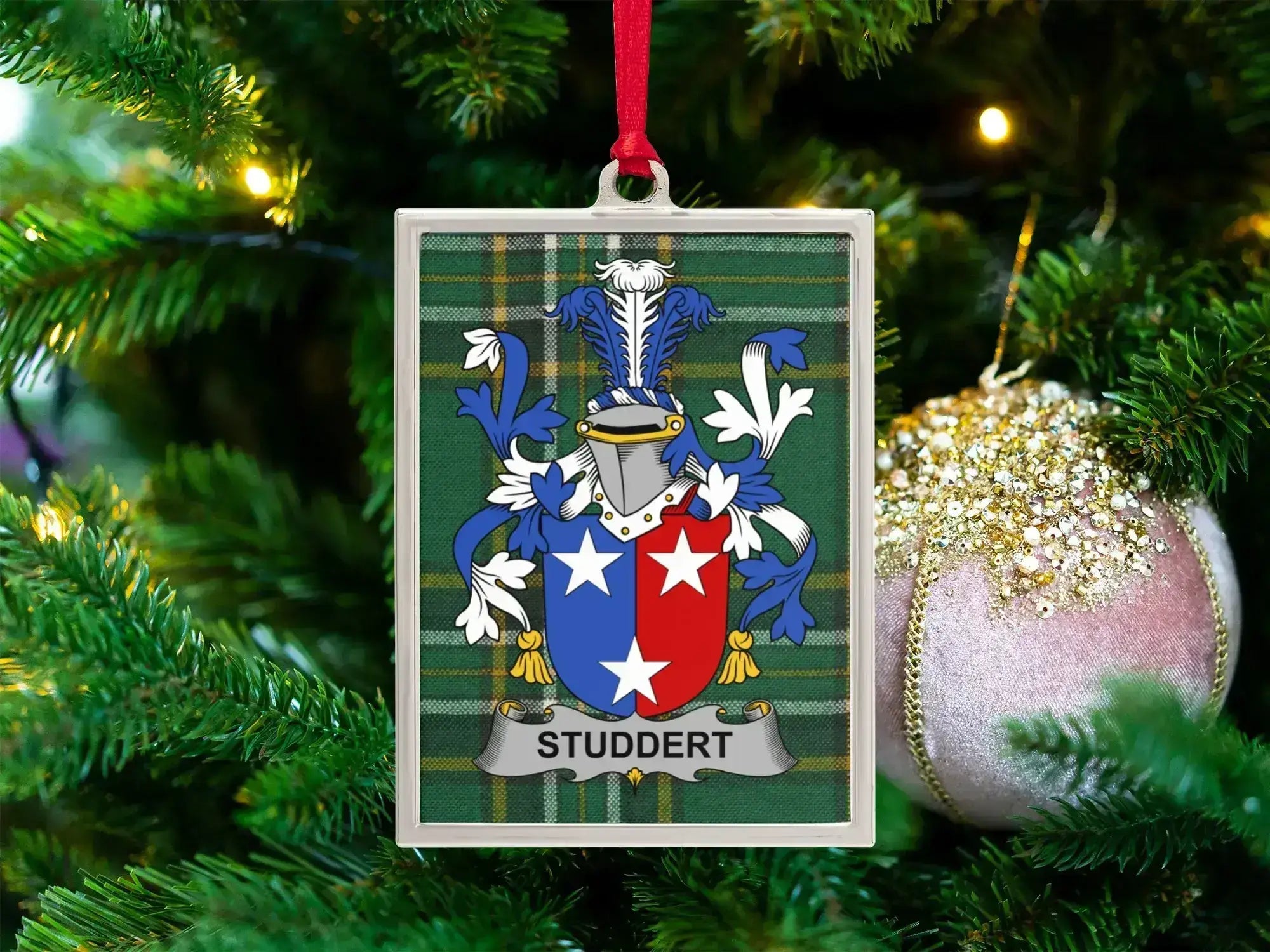 Custom Family Crest Christmas Tree Ornament product