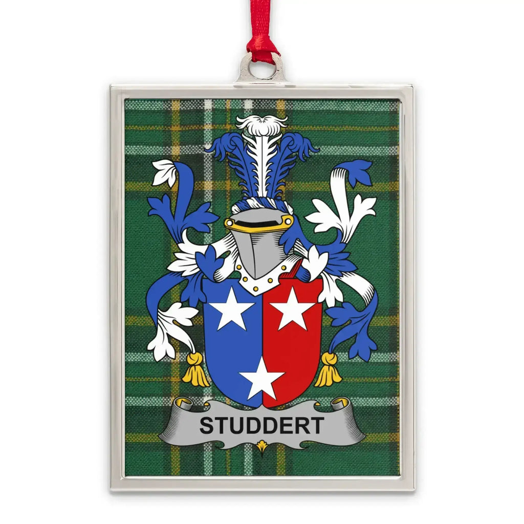 Studdert Heraldic Crest Green Plaid Background Product