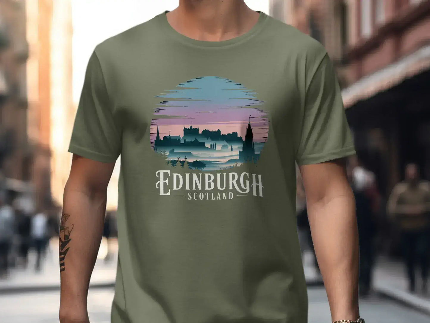 Edinburgh Scotland Sunset Skyline Design Product
